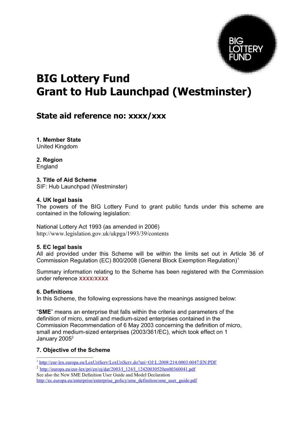 BIG Lottery Fund Grant to Hub Launchpad