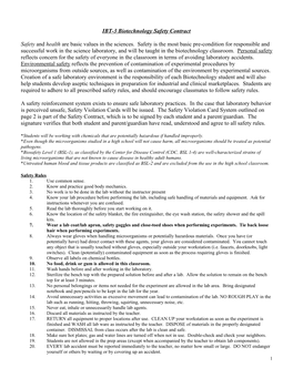 Biotechnology Safety Contract