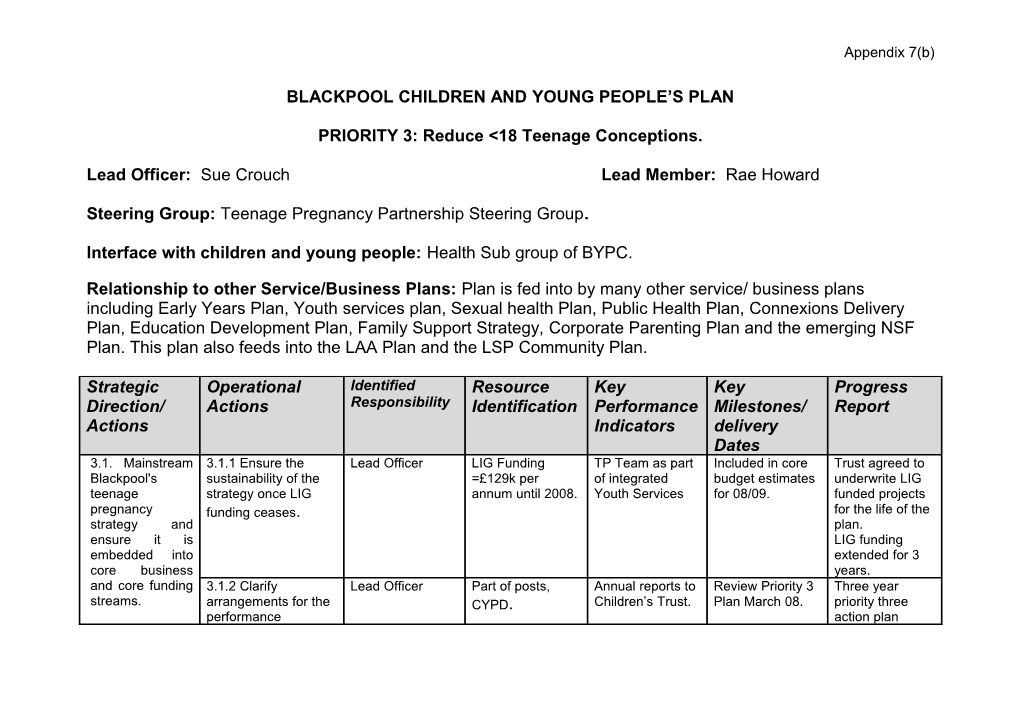 Blackpool Children and Young People S Plan