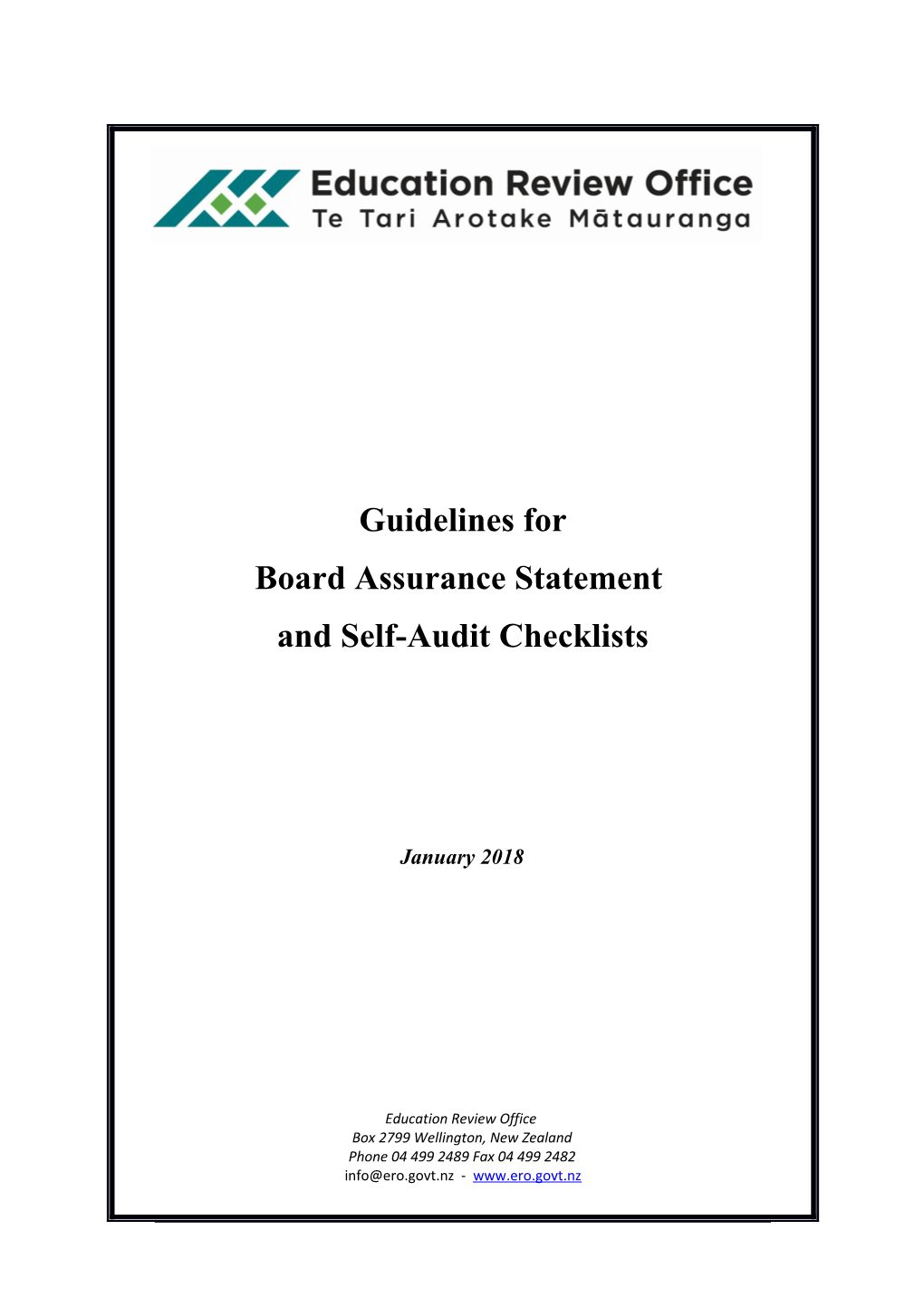 Board Assurance Statement and Self-Audit Checklistspage 1