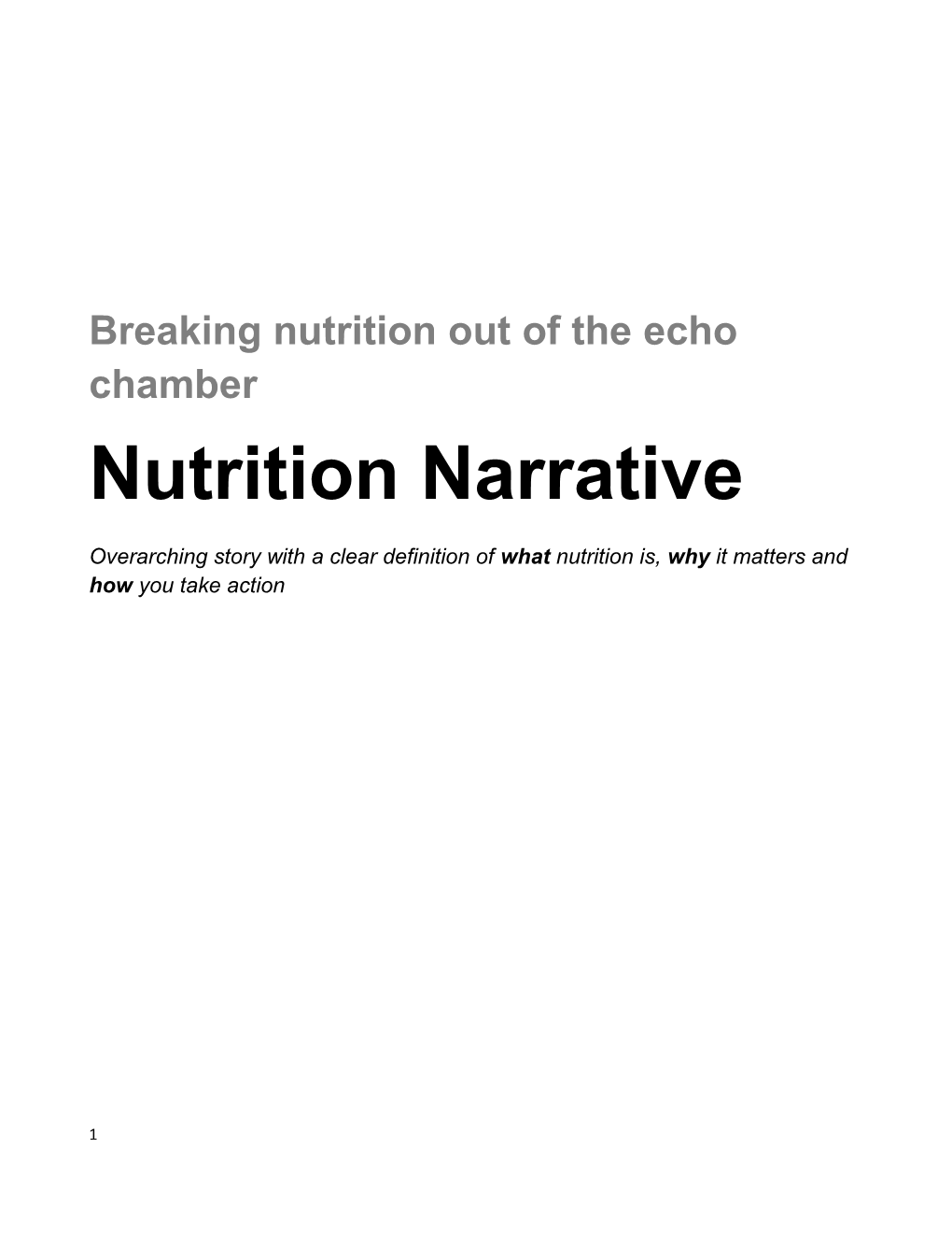 Breaking Nutrition out of the Echo Chamber