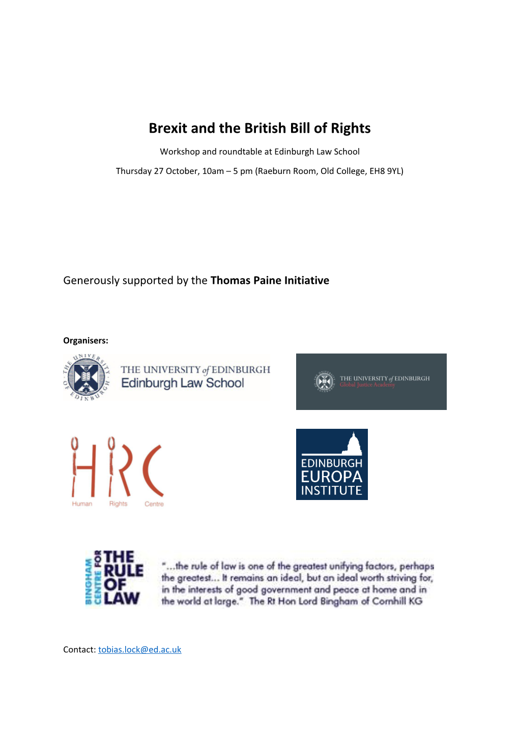Brexit and the British Bill of Rights