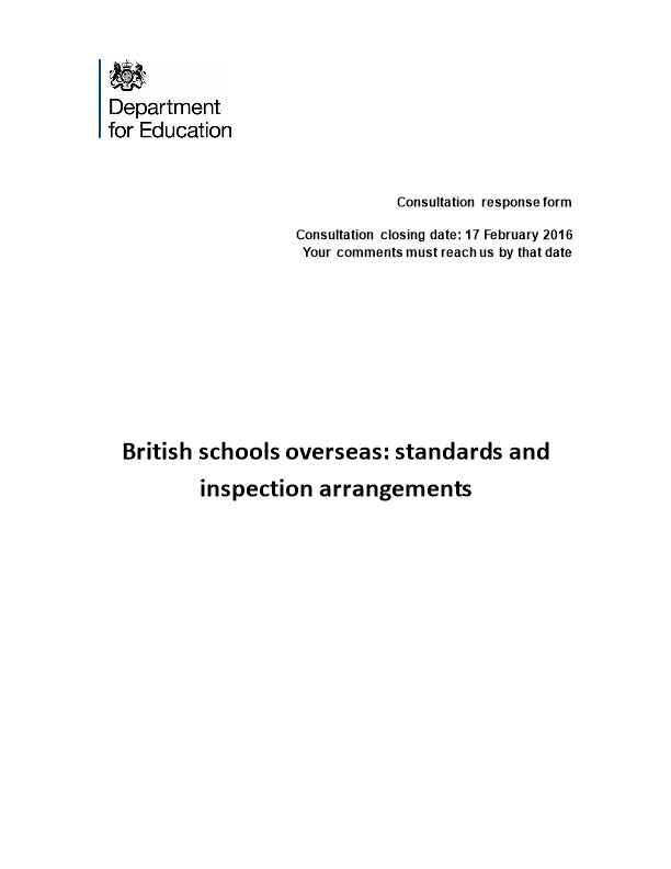 British Schools Overseas: Standards and Inspection Arrangements