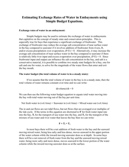 Budget Analyses of Bays