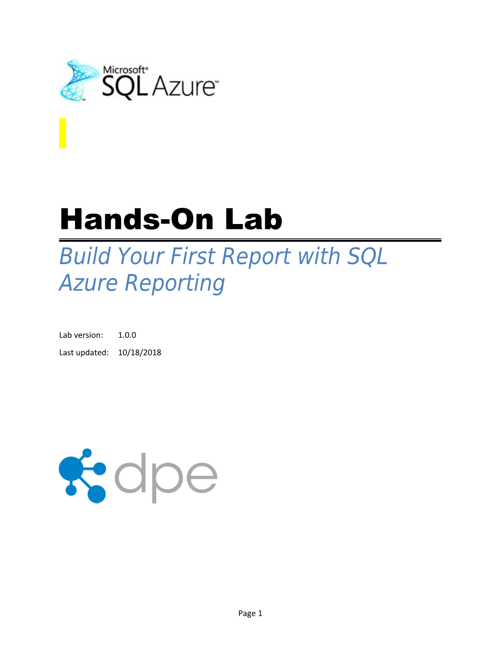 Build Your First Report with SQL Azure Reporting