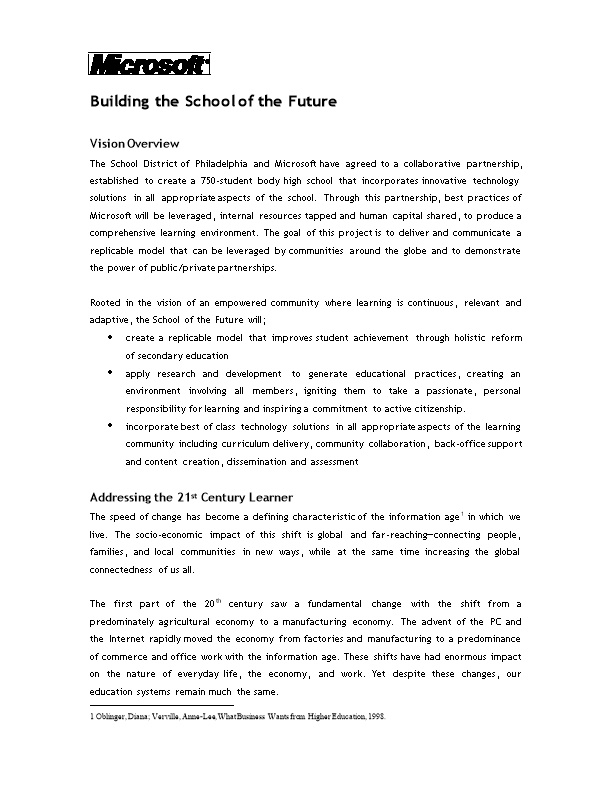 Building the School of the Future