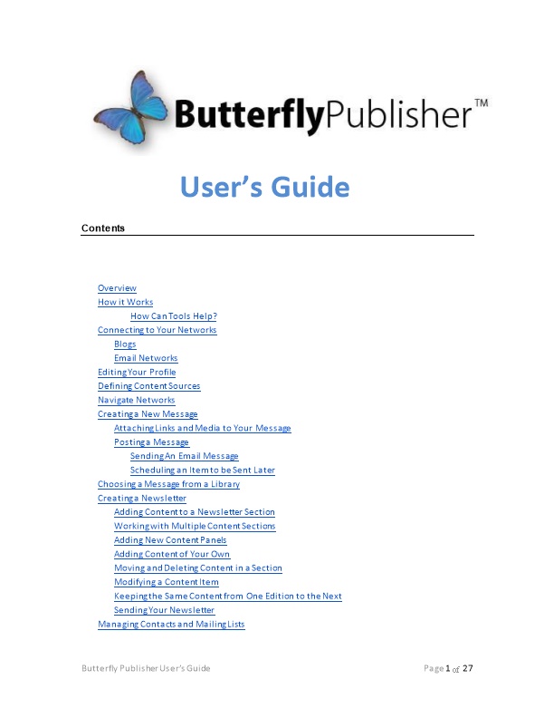 Butterfly Publisher User Guide