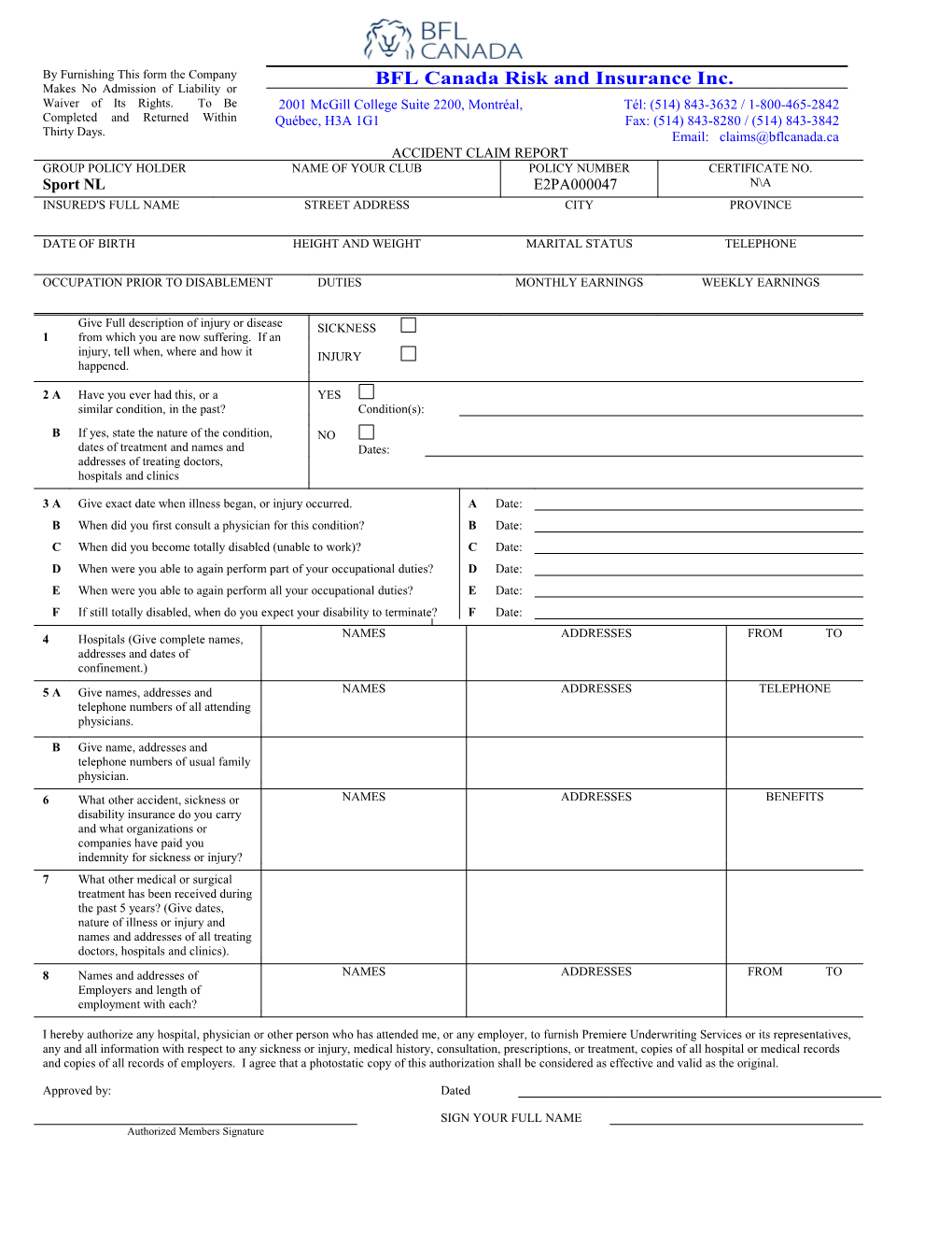 By Furnishing This Form the Company Makes No Admission of Liability Or Waiver of Its Rights