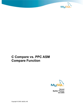 C Compare Vs. PPC ASM Compare Function