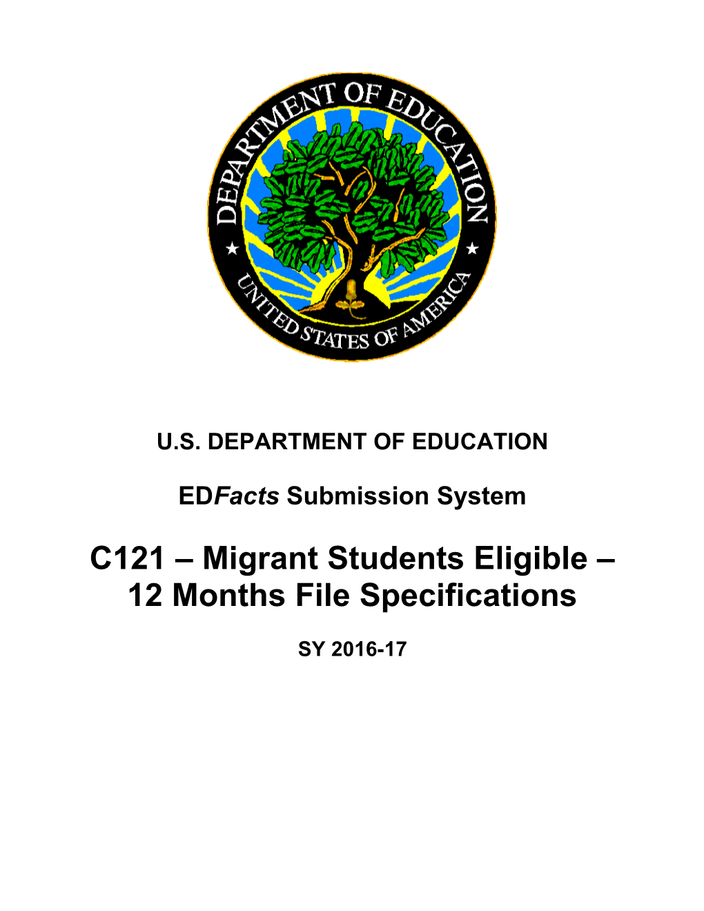 C121 - Migrant Students Eligible -12 Months File Specifications (MS Word)