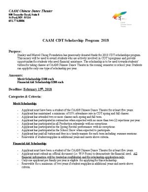 CAAM CDT Scholarship Program 2018