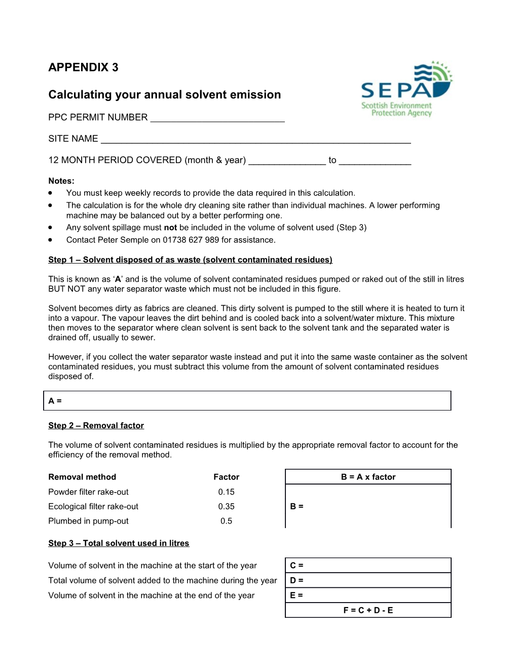 Calculating Your Annual Solvent Emission