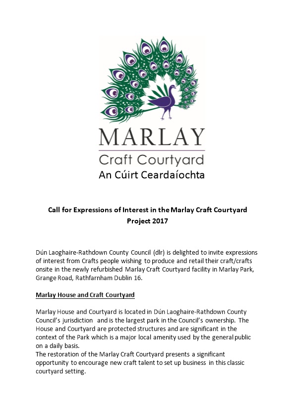 Call for Expressions of Interest in the Marlay Craft Courtyard Project 2017