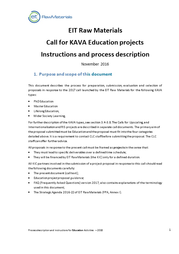 Call for KAVA Education Projects