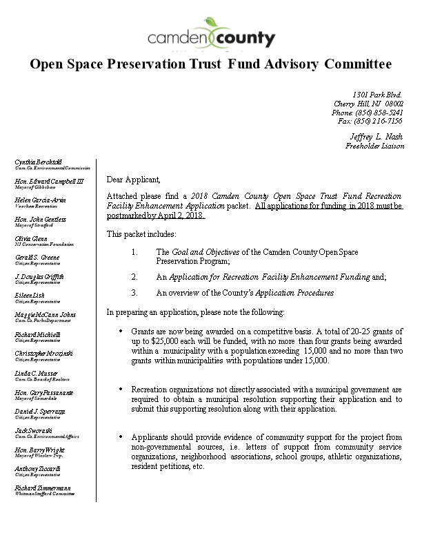 Camden County Open Space Preservation Trust Fund Advisory Committee