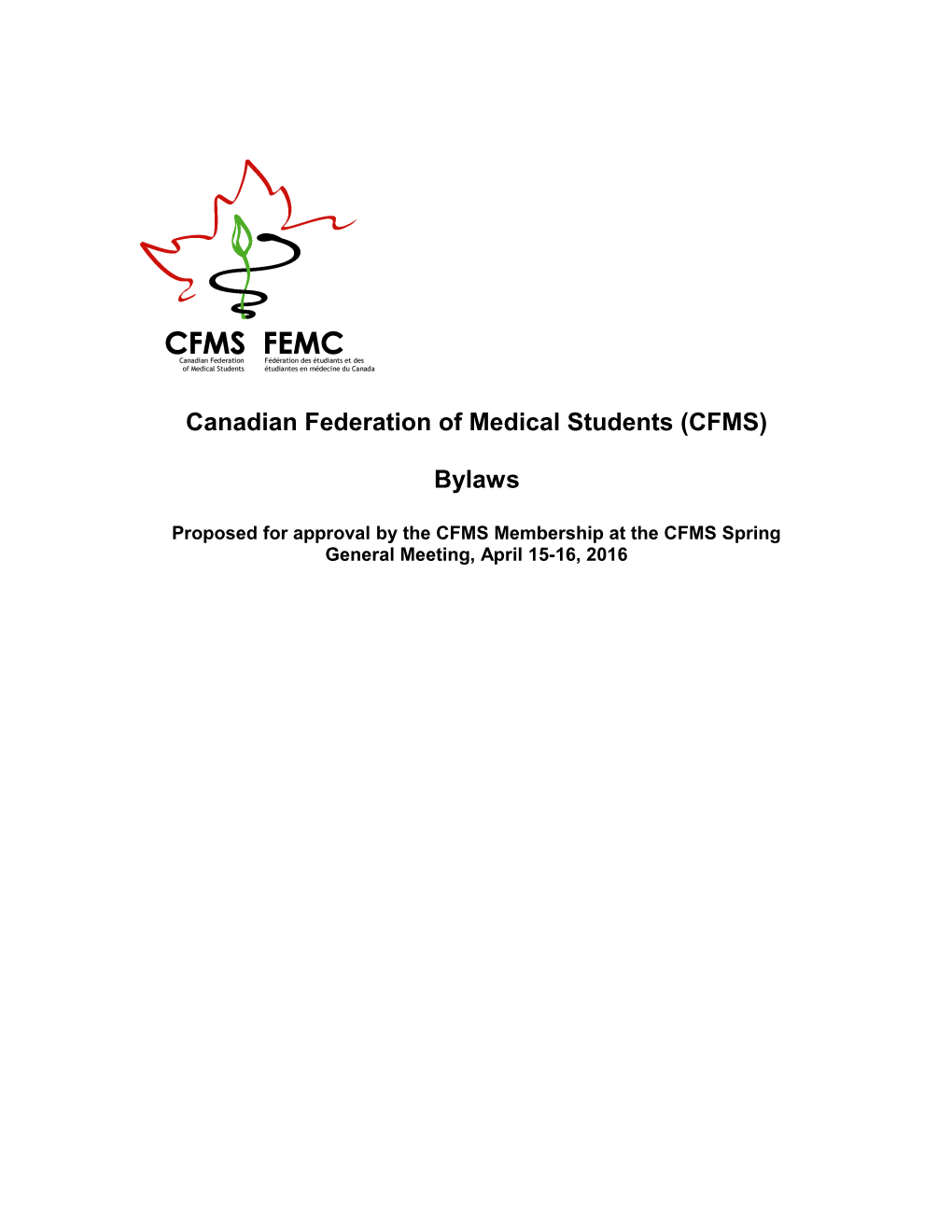 Canadian Federation of Medical Students - Bylaws