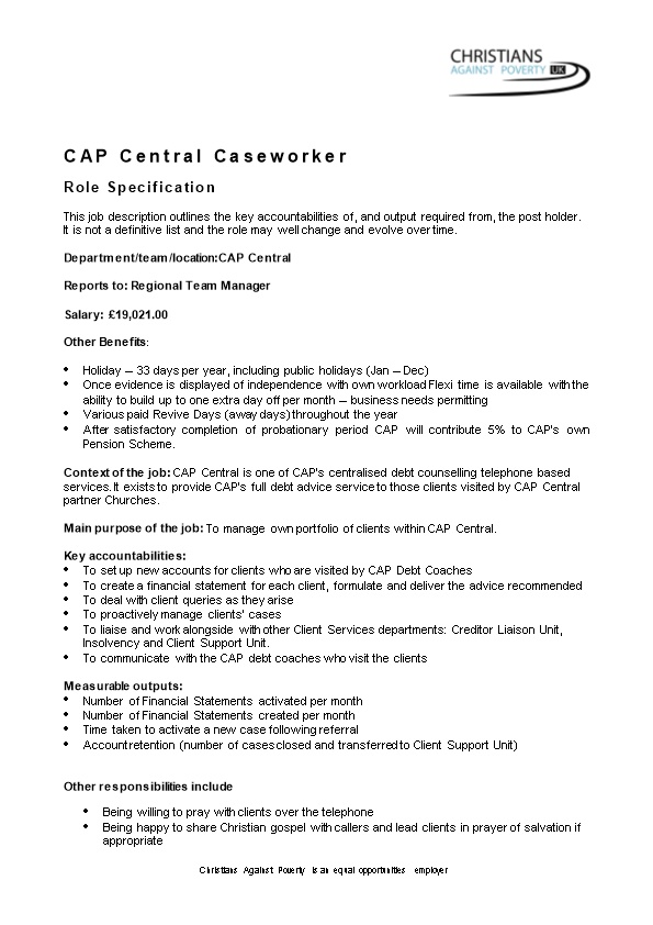 CAP Central Caseworker