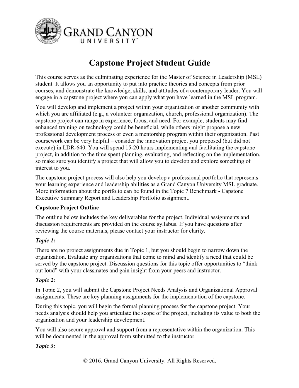 Capstone Project Student Guide