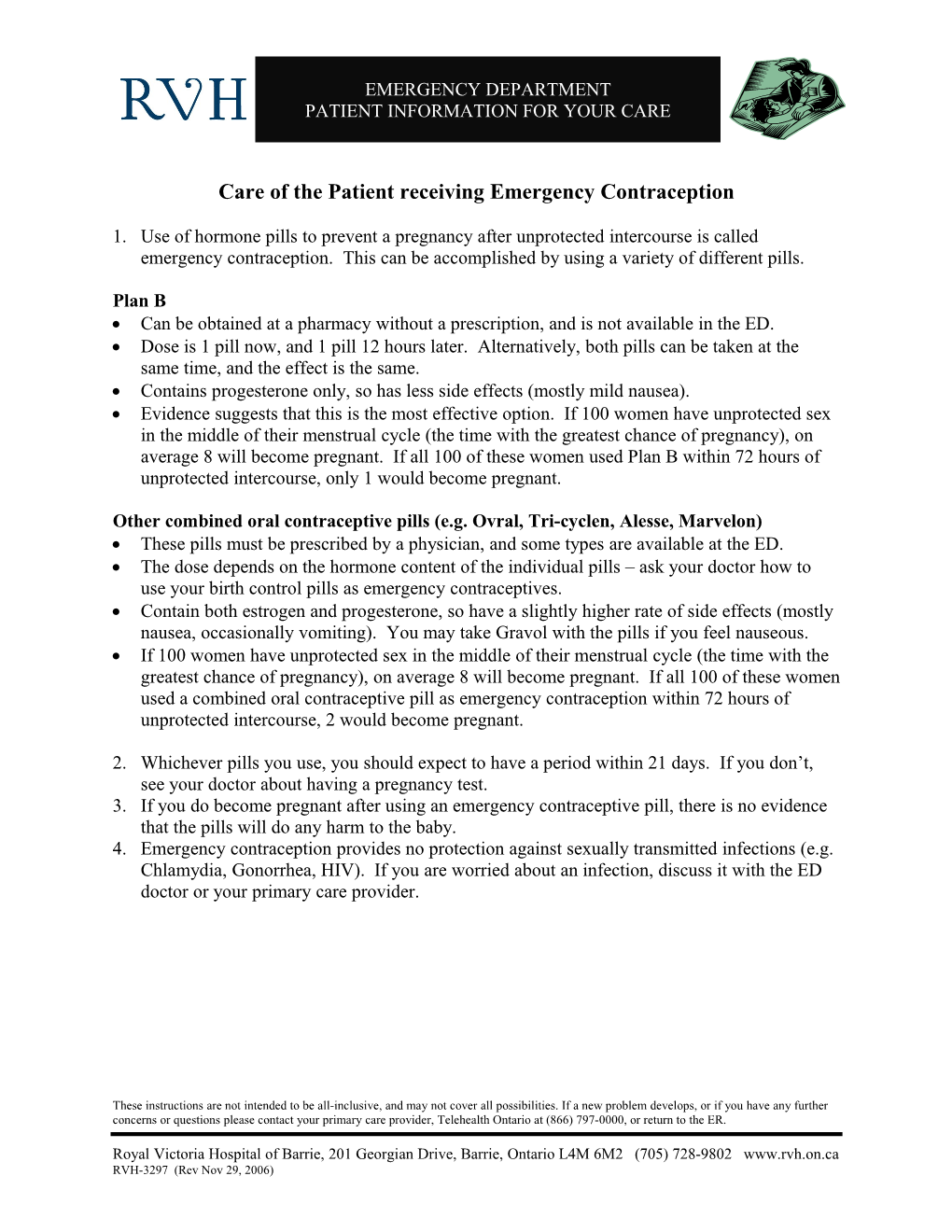 Care of the Patient Receiving Emergency Contraception