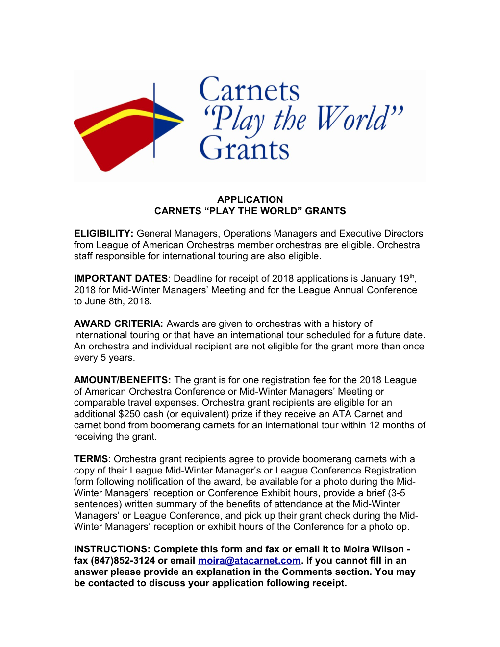 Carnets Play the World Grants