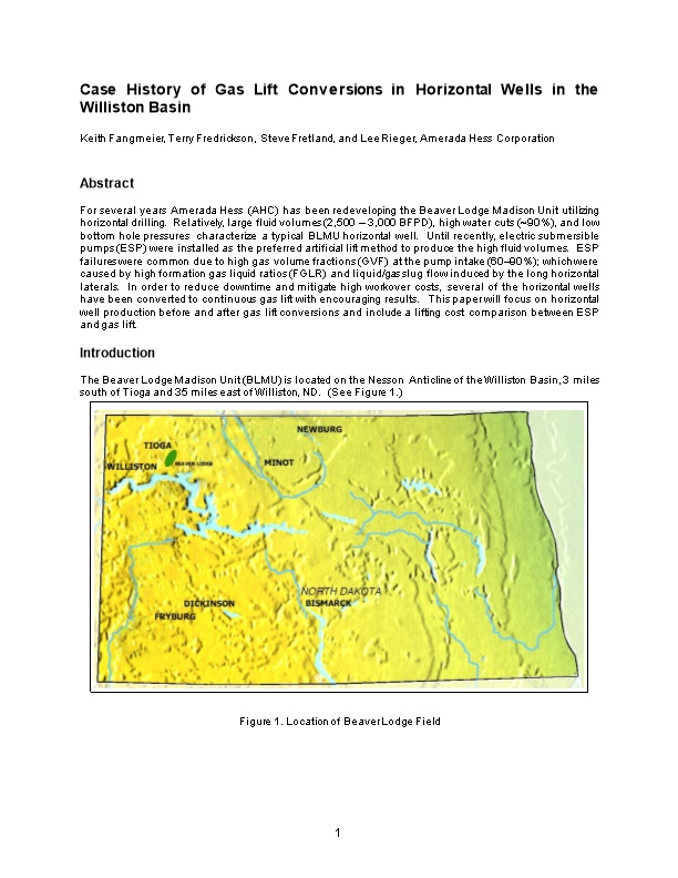 Case History of Gas Lift Conversions in Horizontal Wells in the Williston Basin