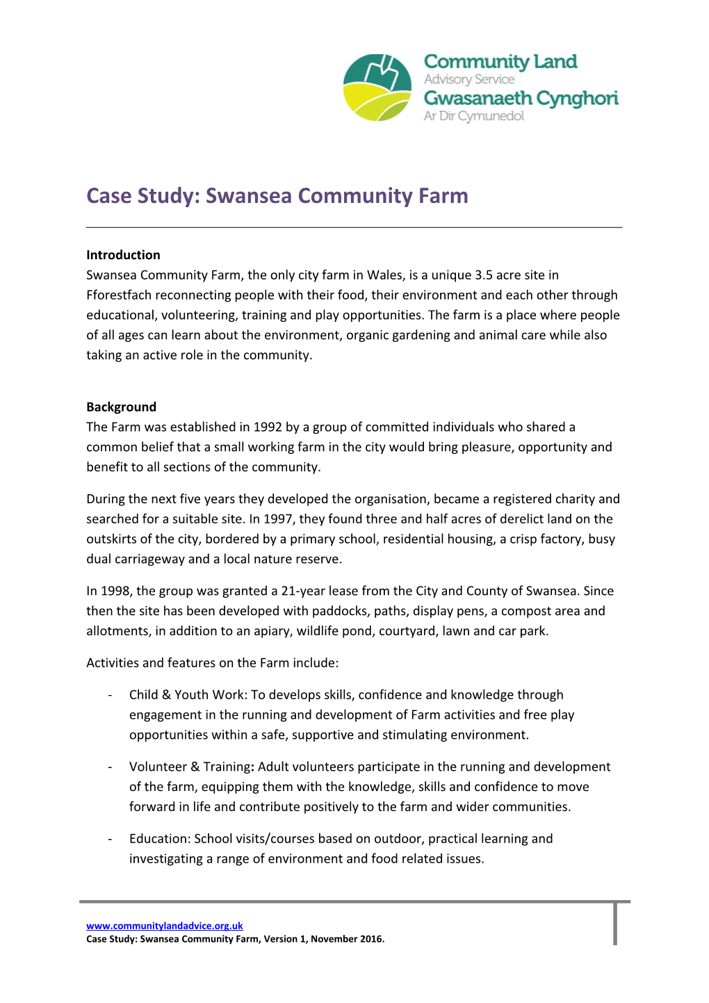Case Study: Swansea Community Farm
