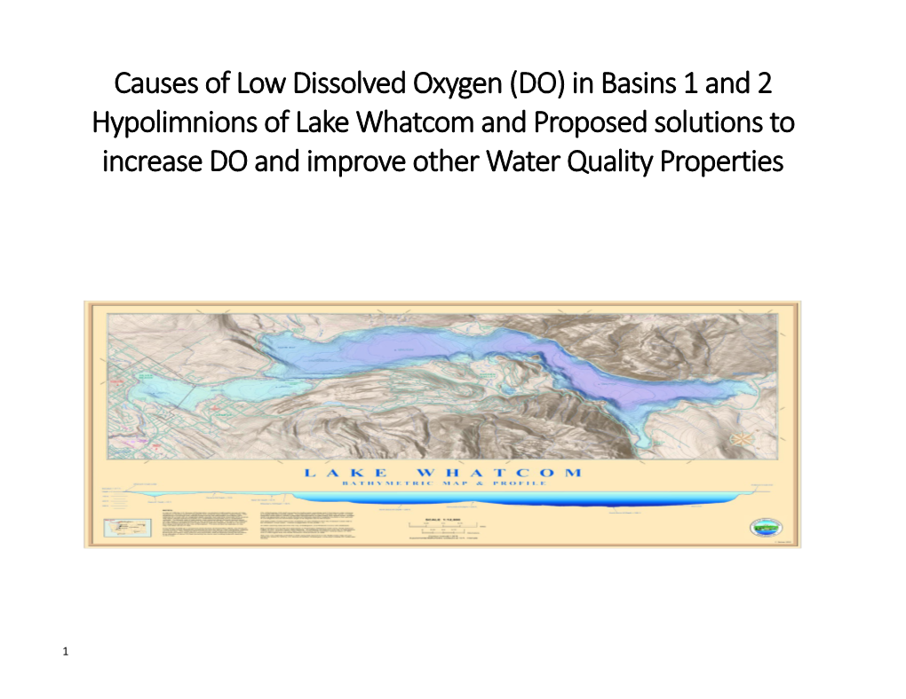 Causes of Low Dissolved Oxygen (DO) in Basins 1 and 2Hypolimnions of Lake Whatcom And