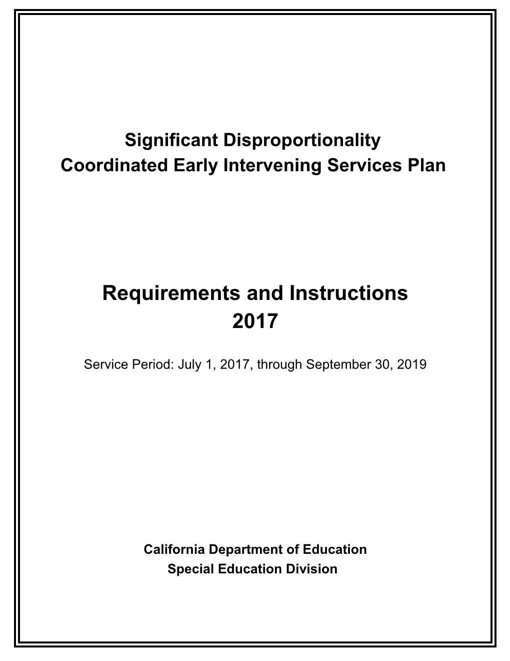 CDE Guidance on Disproportionality