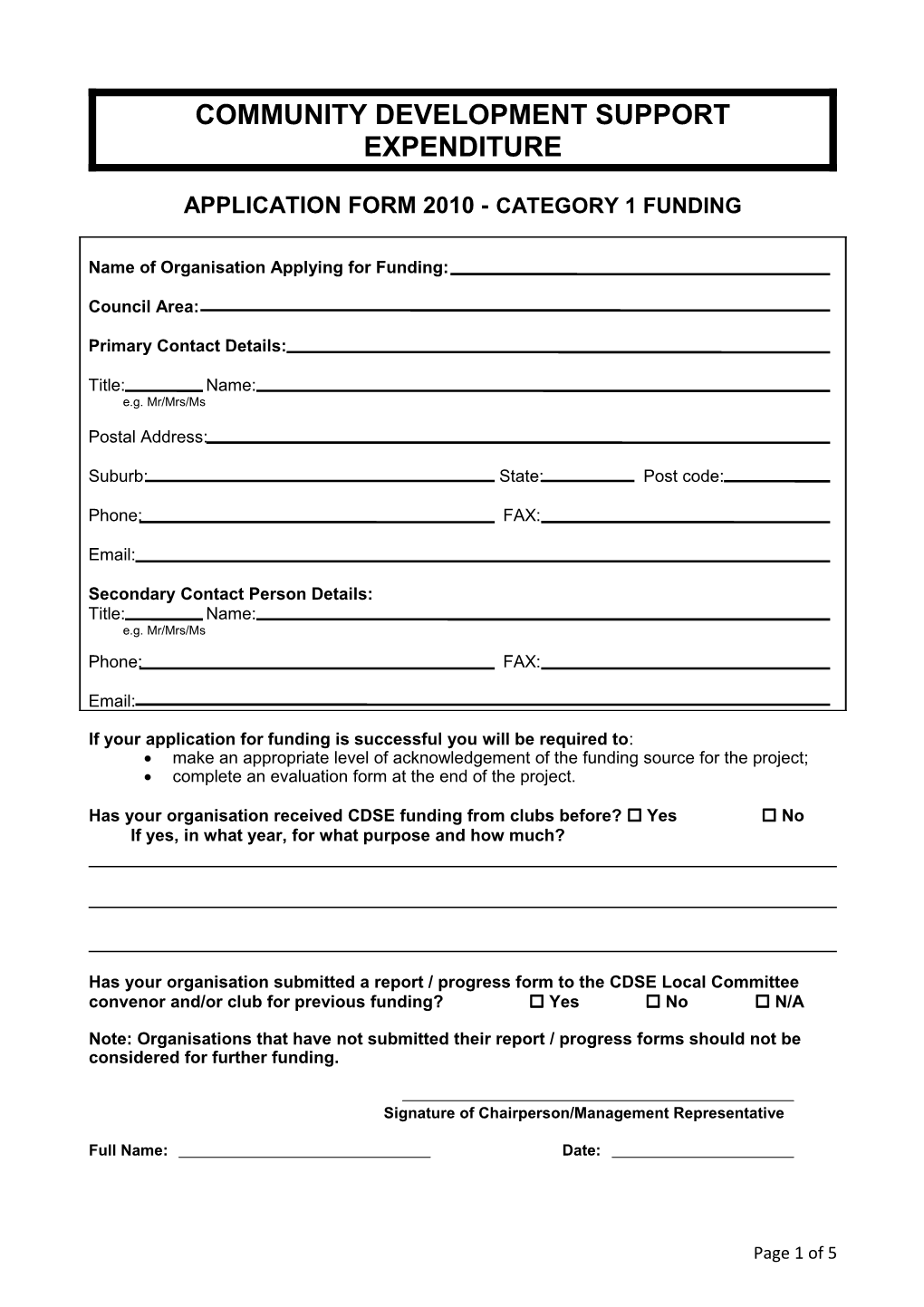 CDSE 2010 - Application Form