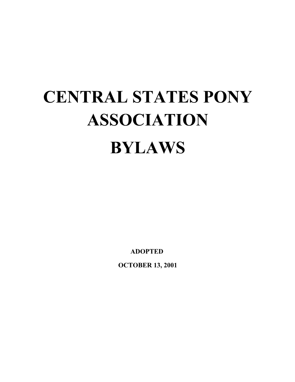 Central States Pony Association