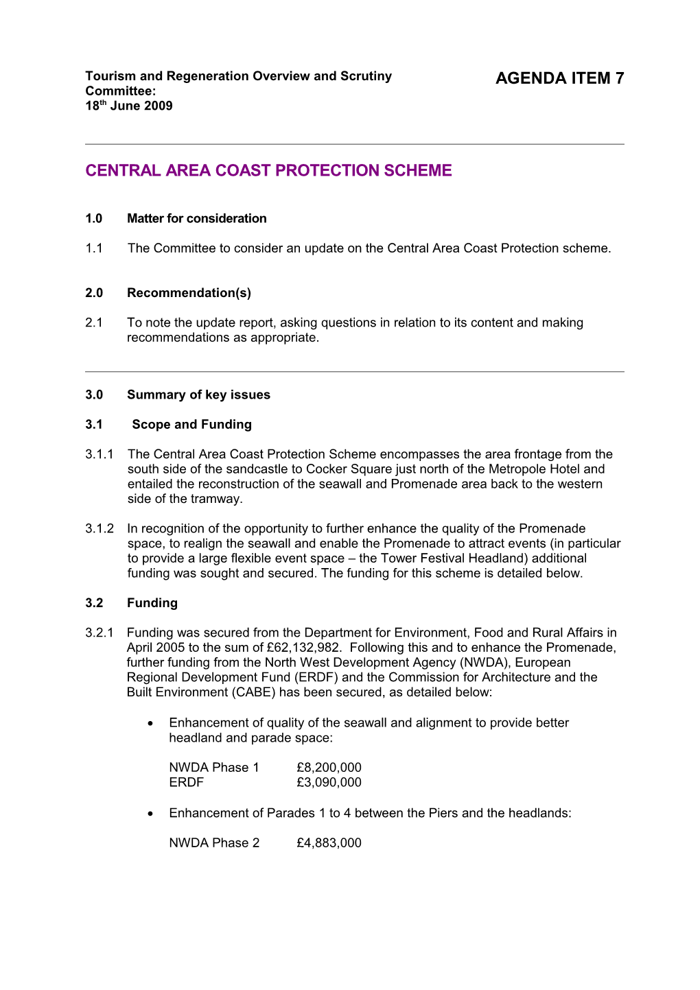 Centralareacoast Protection Scheme