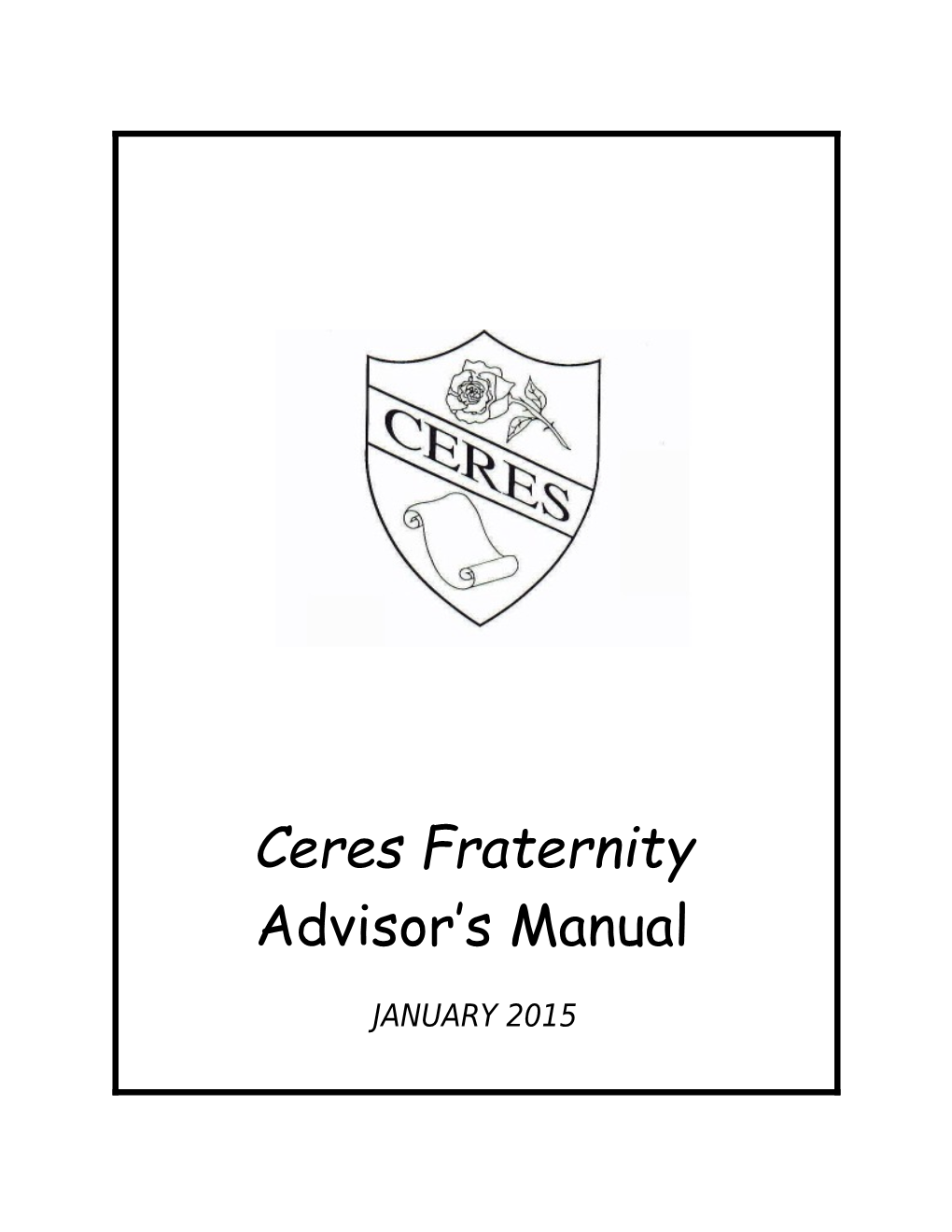 Ceres Fraternity Advisor S Manual