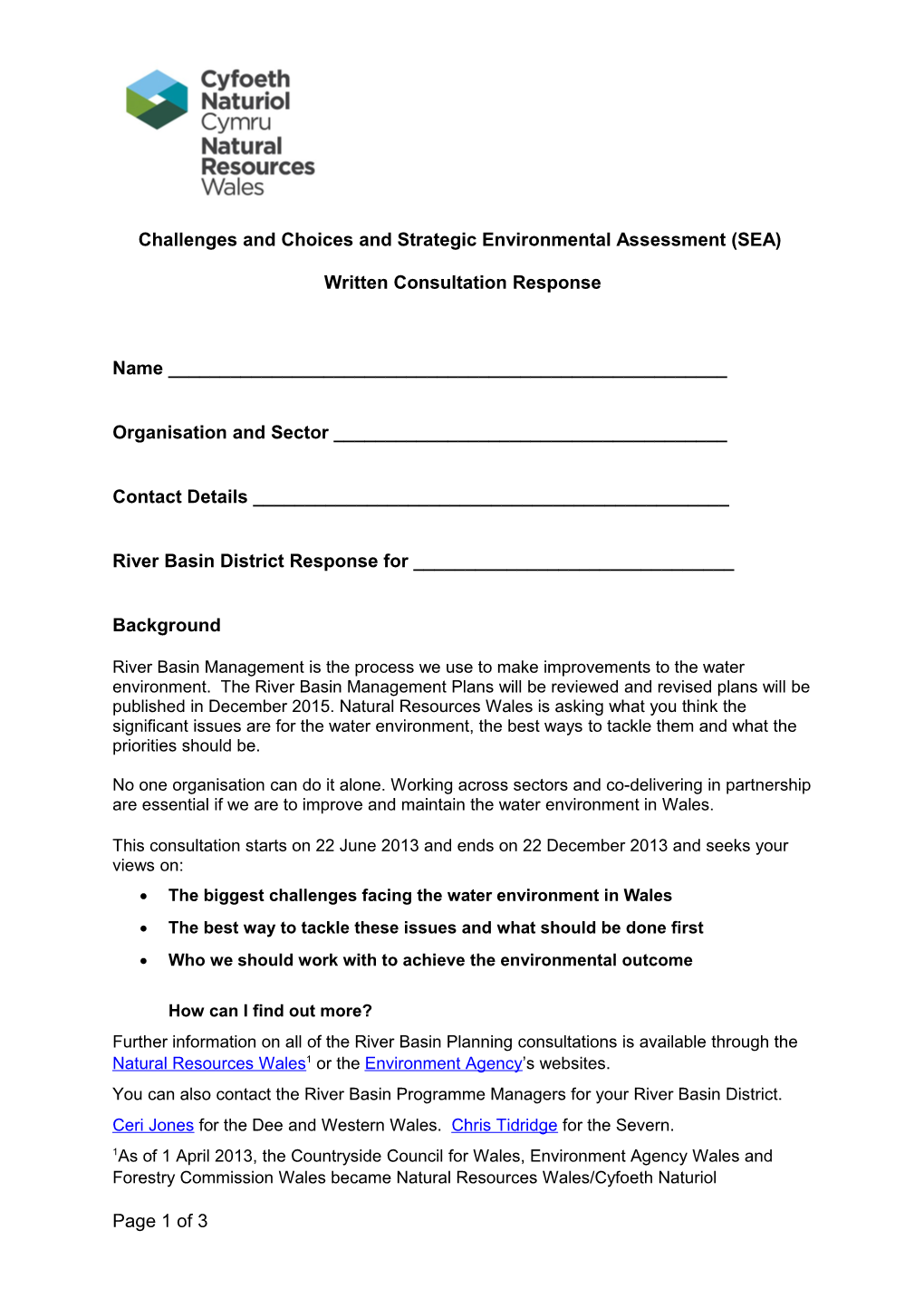 Challenges and Choices and Strategic Environmental Assessment (SEA)