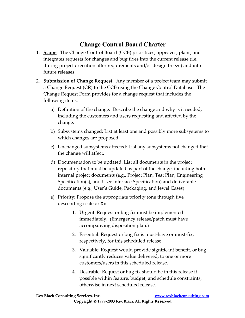 Change Control Board Charter