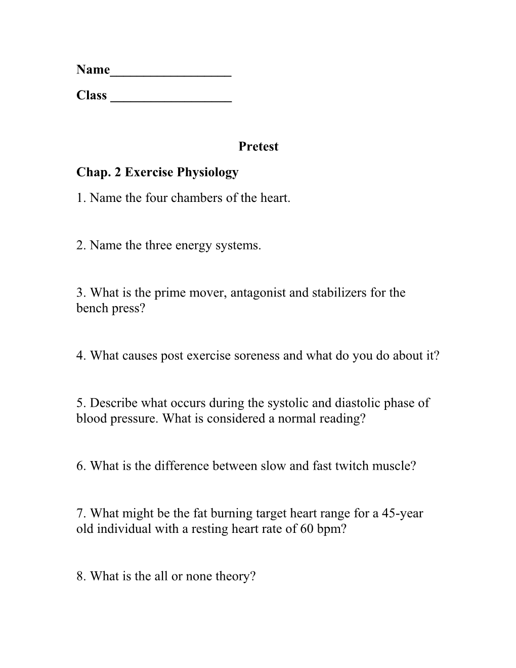 Chap. 2 Exercise Physiology