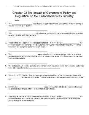 Chapter 02 the Impact of Government Policy and Regulation on the Financial-Services Industry