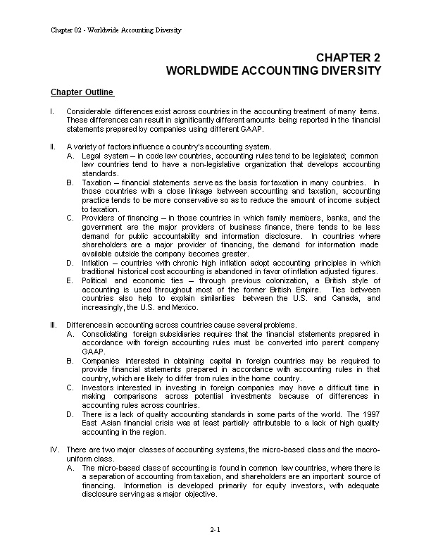 Chapter 02 - Worldwide Accounting Diversity