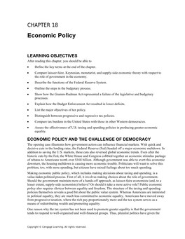 Chapter 18: Economic Policy 1