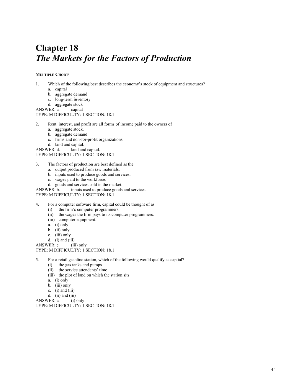 Chapter 18/The Markets for the Factors of Production 1
