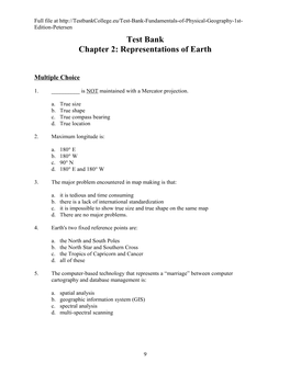 Chapter 2: Representations of Earth