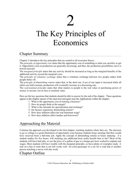 Chapter 2: the Key Principles of Economics 1