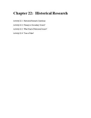 CHAPTER 22: Historical Research