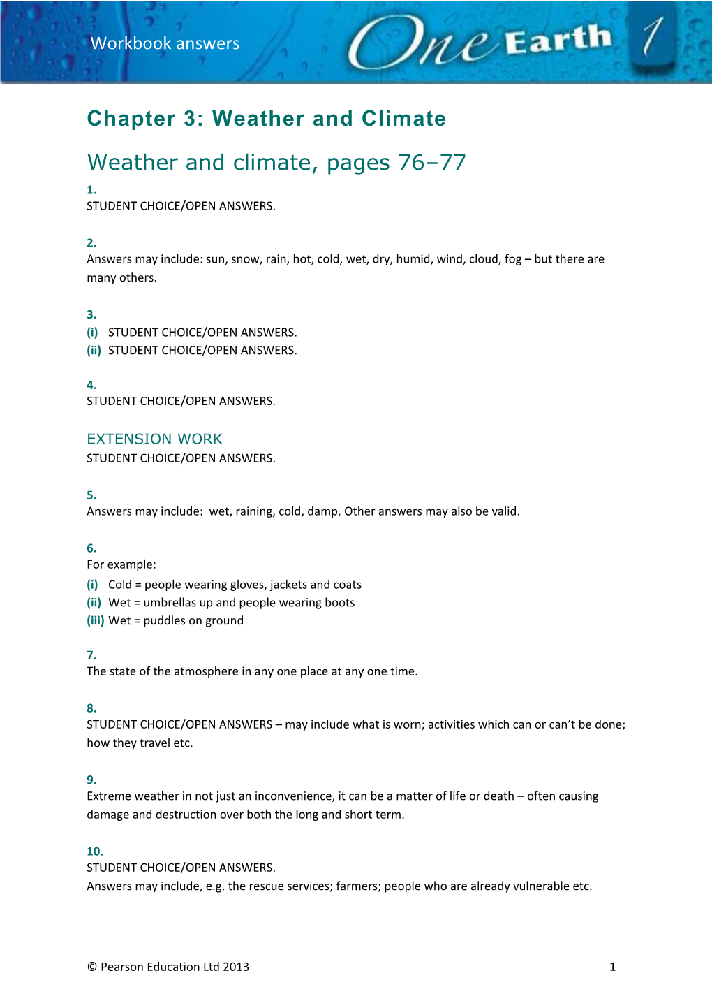 Chapter 3: Weather and Climate