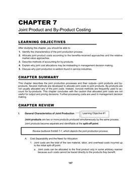 Chapter 7 Joint Product and By-Product Costing