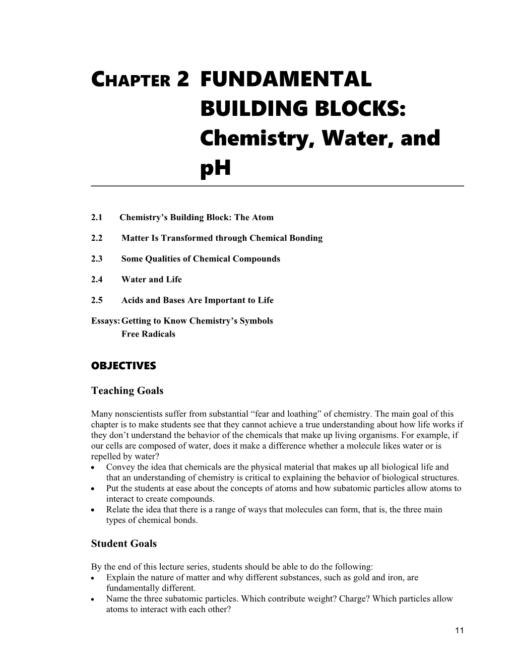 Chapter2fundamentalbuilding BLOCKS:Chemistry, Water, and Ph