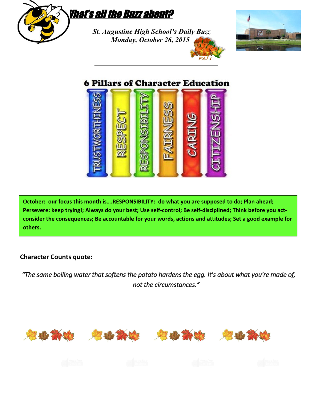 Character Counts Quote