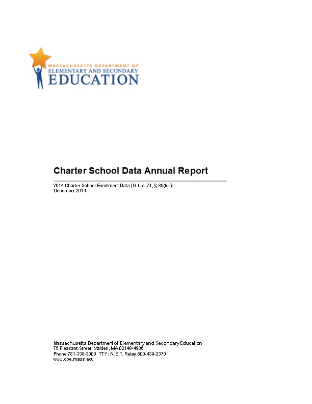 Charter School Data Annual Report (December 2014)