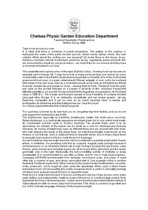 Chelsea Physic Garden Education Department