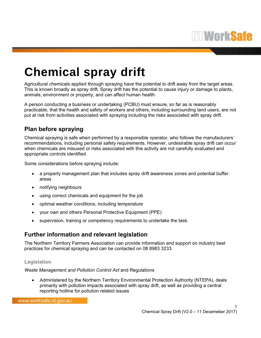 Chemical Spray Drift