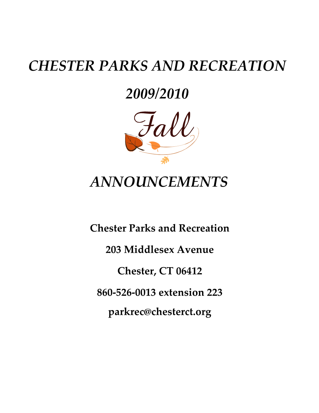 Chester Parks and Recreation